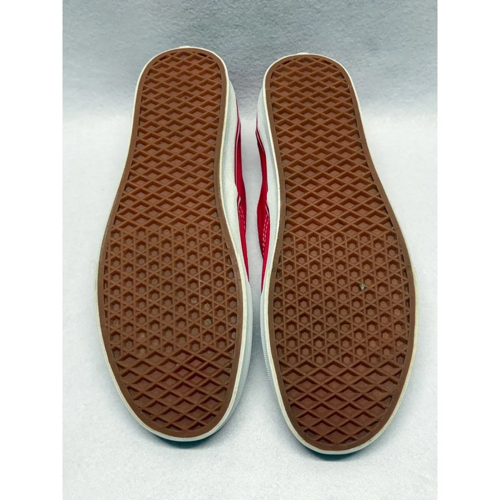 Vans Authentic Red Canvas Low Top Skate Shoes Mens Size 13 VN000EE3RED